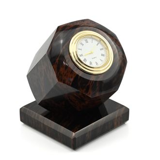 Модель № ST34: часы из темного обсидиана на подставке