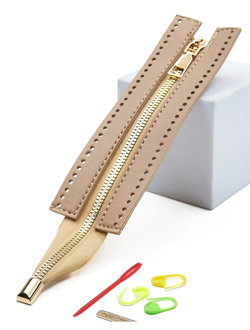 Молния бежевая на основе для сумок 18 см