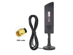 Arioteam-110 Уличная антенна WiFi 2,4/5  ГГц (600~6000 МГц) с кабелем 3 метра и с магнитным основанием. (Разъём SMA Male) для систем беспроводного видеонаблюдения (усиление 22 Дб)