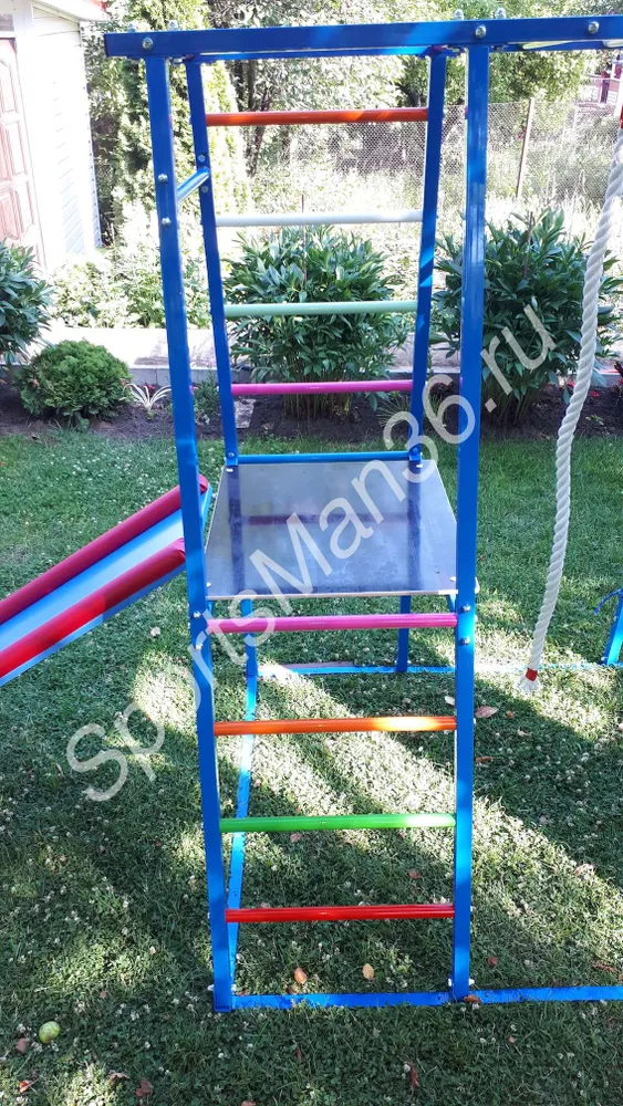 ДСК РАННЕГО РАЗВИТИЯ PLASTEP БОГАТЫРЬ 170 МЕТАЛЛ. Цвет: Синий, перекладины цветные