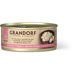 Консерва для кошек Grandorf Куриная грудка с мясом краба 70 г