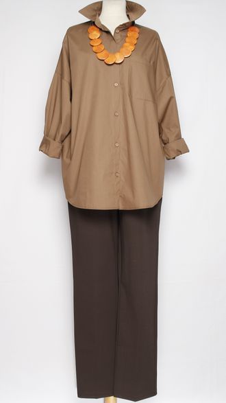 РУБАШКА "КЛАССИКА Карман" мокко р.50,52,54,56,58,60