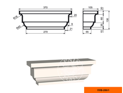 Капитель к фасадной пилястре из пенополистирола с покрытием LEPNINAPLAST-FASAD (Лепнинапласт-фасад) ПЛВ-250/1
