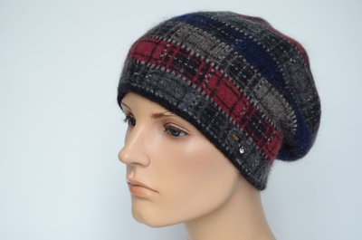 Берет Vizio 1038 B черный с бордовым
