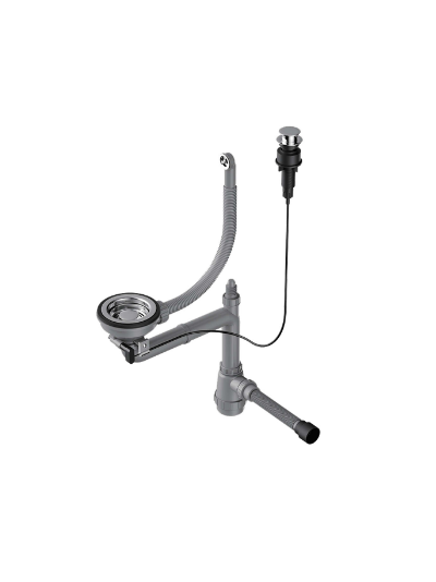 Арматура с клапаном-автоматом для одночашевых моек с круглым переливом WK-1-R-A IN