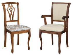 Стул Марсель, стул с подлокотниками Марсель, 6 вариантов размера, обивка и тонировка березы на выбор