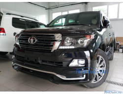Бампер + губа MODELLISTA LED Toyota Land Cruiser 200 2007-2015 в стиле 2016+ с подсветкой