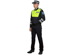Костюм летний ДПС с сигнальными вставками и светоотражающими нашивками (Размеры: 46/3, 46/4, 50/3, 50/4, 52/4, 52/5, 54/4, 54/5, 56/5, 58/4, 58/5)