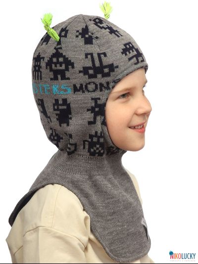 Шапка-шлем  23101-01, цвет темно-серый, темно-синий р. 52-54