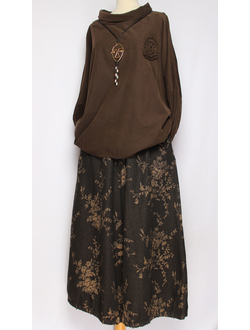 Рубашка "Вельвет хомут роза" шоколад до р.56