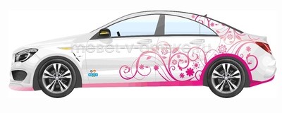 Кровать Мерседес бело-розовый