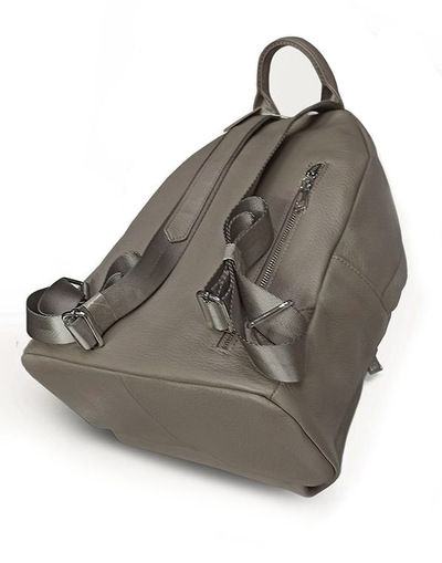 (АРТИКУЛ: 9961/92) ЖЕНСКИЙ РЮКЗАК, БОЛЬШОЙ, НАТУРАЛЬНАЯ КОЖА, ТЕМНО-БЕЖЕВЫЙ, СПЕРЕДИ КАРМАН