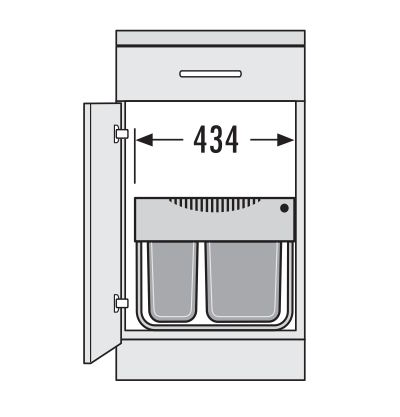 Встраиваемое ведро для мусора 28л Space Saving Hailo