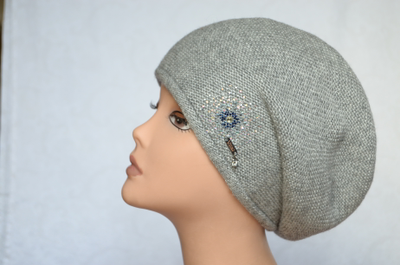 Серый женский берет Италия Vizio 5613 зимний