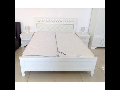 Кровать "Грация" античный белый из массива (Браво) в Липецке