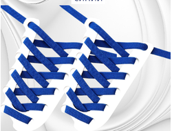 Эластичные шнурки плоские с фиксаторами, 8 мм x 100 см, синий