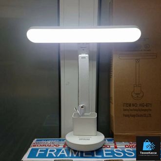 Лампа настольная для школьника, для дома HD 671 / светильник с органайзером / лампа для мастера маникюра, белая.
