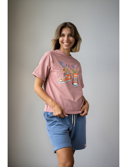 Женский костюм Розово-голубой "Цветочные кеды"