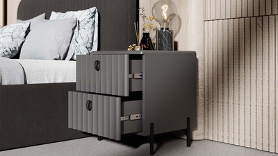 Спальня ТИФФАНИ Серый Графит/Графит матовый