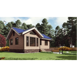 Одноэтажный каркасный дом с двумя спальнями 62м² (SK19)