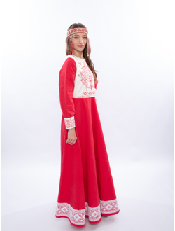 Платье Древо времени крапива красное