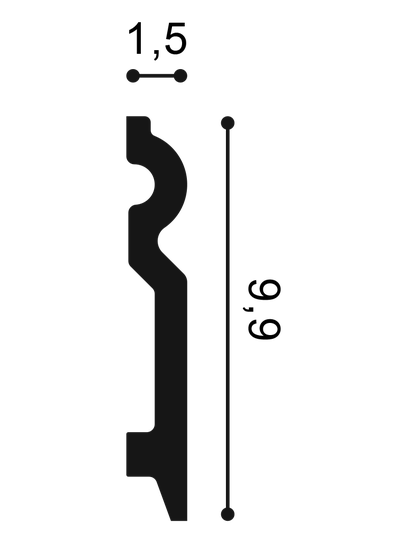 Плинтус ORAC Decor SX137, дюрополимерный, влагостойкий, ударопрочный, под покраску, длина 2 метра