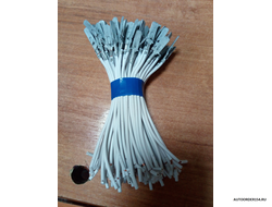 Контакт "папа" с проводом 6,3 луженные с фиксацией  (цена за 100 шт)