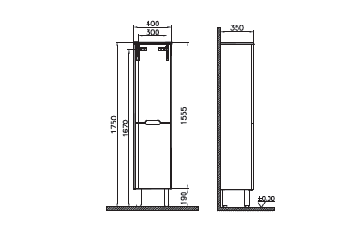 Пенал VitrA Sentо, с корзиной для белья, 40 см, цвет матовый белый, левосторонний, 60854