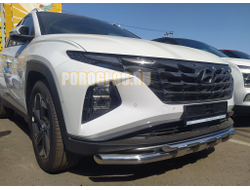 Защита переднего бампера с перемычками d60/42 для Hyundai Tucson 2021-