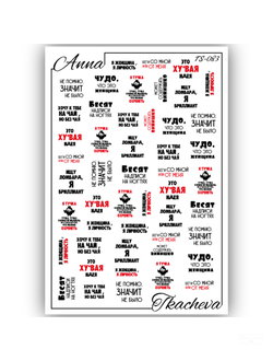 Слайдеры с надписями для ногтей TS-083