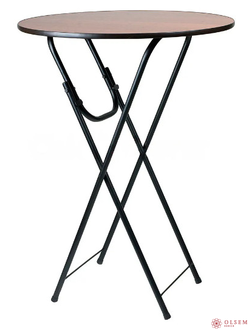 Стол коктейльный складной D.800, орех, черный