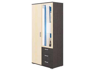 Шон-14 шкаф двухдверный распашной Венге/Дуб молочный