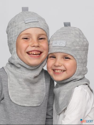 Шапка-шлем 20201-02 х/б подклад, св.серый 48-50