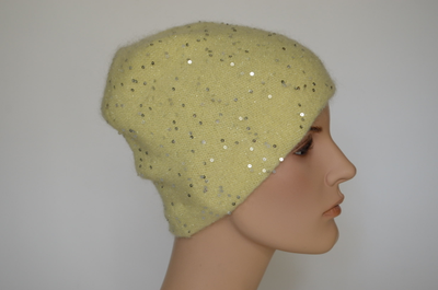 Итальянская желтая шапка женская вязаная зима 2024 Vizio