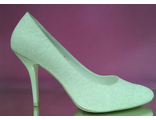 Свадебные туфли айвори с напылением, средний каблук шпилька  № 12