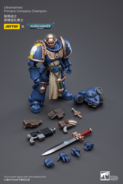 Примарис-чемпион Ультрамаринов (Warhammer 40k) - КОЛЛЕКЦИОННАЯ ФИГУРКА 1/18 Ultramarines Primaris Company Champion (JT3266) - JOYTOY