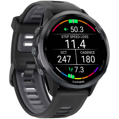 Часы Garmin Forerunner 970 Carbon Grey DLC Titanium Black / Translucent Whitestone