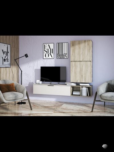 Бохо НМ-001 гостиная Дуб Крафт Серый/Кашемир