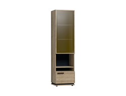 Гостиная OSLO (ОСЛО) - OSLO 13 Шкаф для посуды Дуб Серый Craft - Черный