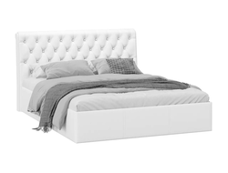 Спальня Скарлет - Кровать двойная Универсальная с ПМ Тип 1 Кожзам Белый 1600