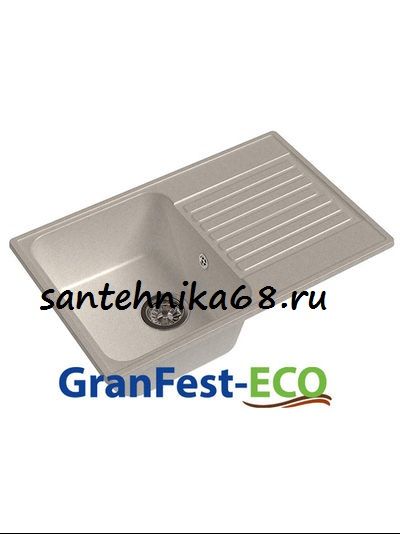 Керамическая мойка GRANFEST-ECO -78 РОНДО 1 чаша+крыло 740*480 мм