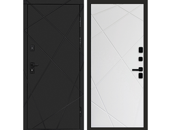 Дверь входная Лучи Black с панелями