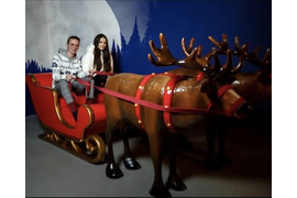 Фигура олени и сани из стеклопластика