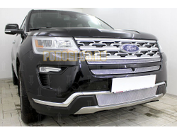Защита радиатора Ford Explorer 2018- chrome низ PREMIUM