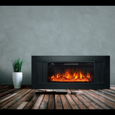 Линейный электрокамин Лайн DK с очагом Vision 42 LOG LED