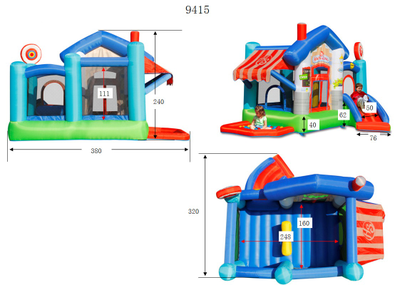 Надувной батут с горкой «Веселый магазинчик»