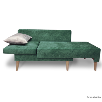 Кушетка Лилия-2, Зеленая/слоновая кость, левая