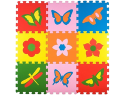 Детский развивающий коврик-пазл  ​Бабочки 33х33х0,9 см купить в Воронеже.