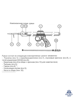 Ружье пневматическое подводное "Оса 400"