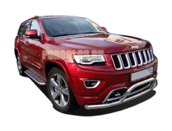 Защита переднего бампера одинарная+низкая скобаd76 для Jeep Grand Cherokee 2013-
